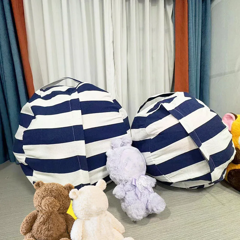 Floor Cushion Pouf - 新しいビーンバッグ収納ぬいぐるみチェア子供用おもちゃジップキャンバス子供用ぬいぐるみおもちゃオーガナイザー大容量