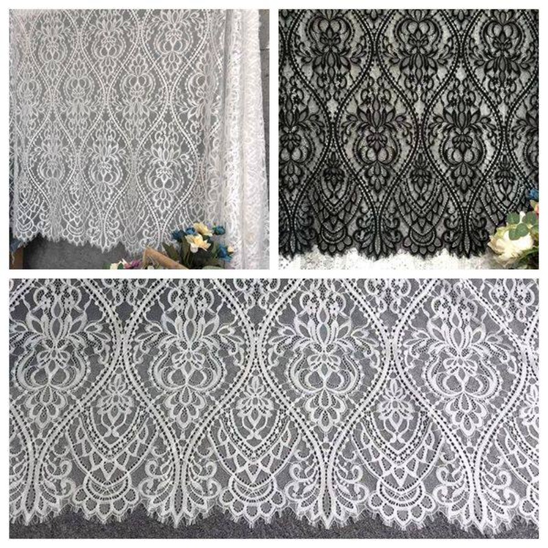 Home Textiles Importers In Usa - 3メートル厚のヨーロピアンスタイルのアイラッシュレースDIYウェディングドレス、ドレス、スカート、ホームテキスタイル装飾生地