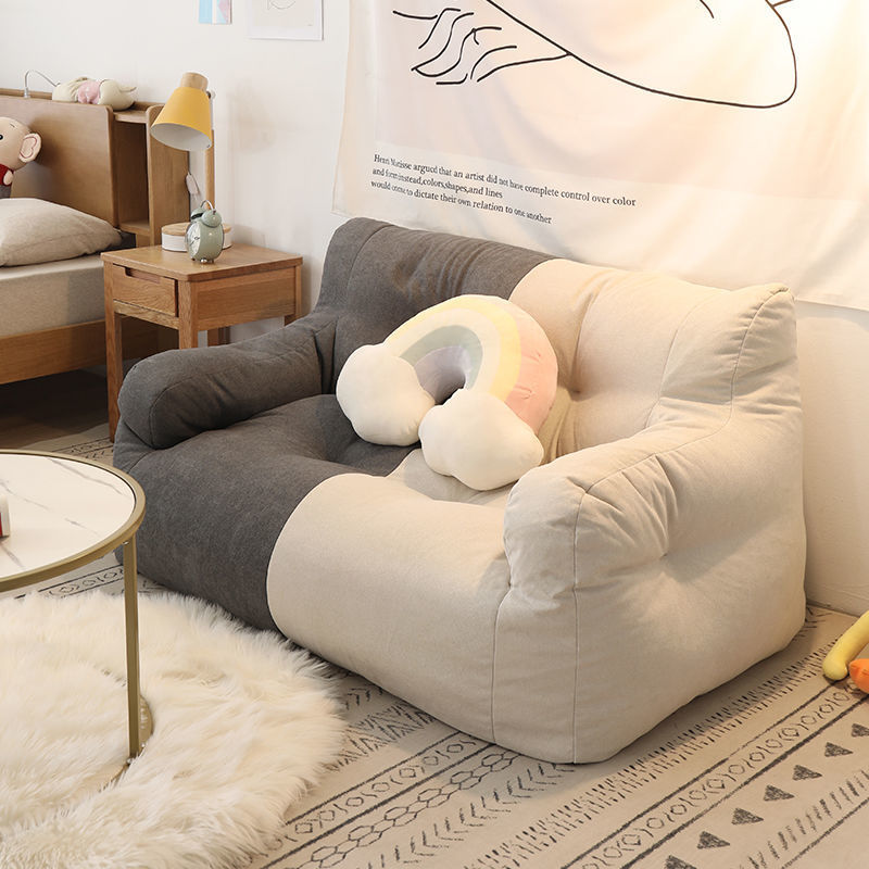 Floor Cushion Pouf - 2人用ビーンバッグソファリラックスソフトレイジーパフソファリビングルーム快適な背もたれ椅子ポータブル睡眠ソファ家具