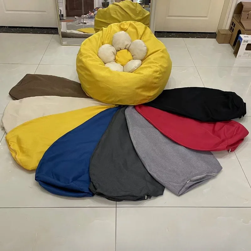 タタミ生地の怠惰なソファカバー,詰め物のない豆のバッグ,単色 - Floor Cushion Pouf のレビューと価格