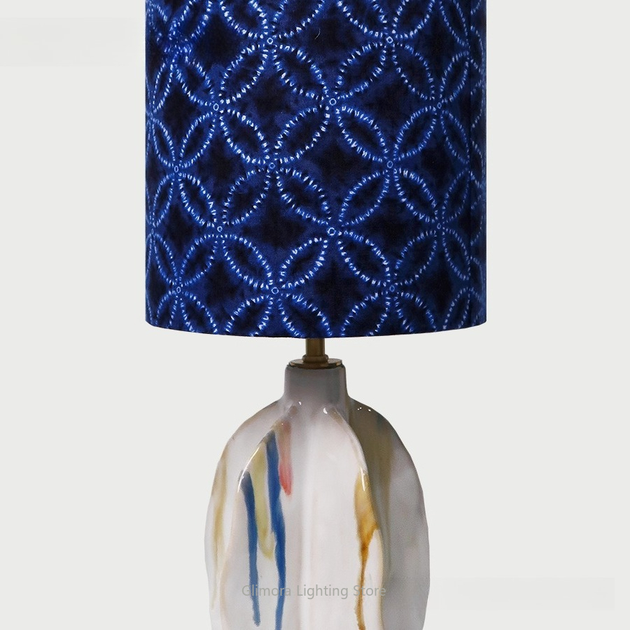 リバティファブリックテーブルランプ：ミッドセンチュリーデザイ - Home Textiles Importers In Usa のレビューと価格