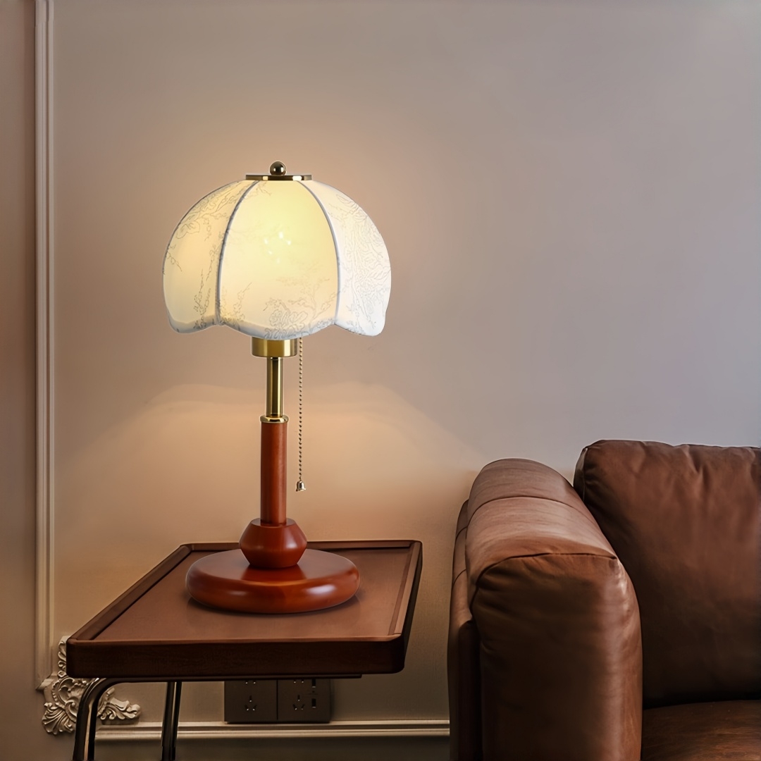 ヴィンテージスカラップドームテーブルランプ寝室ナイトスタンド - Home And Textiles のレビューと価格