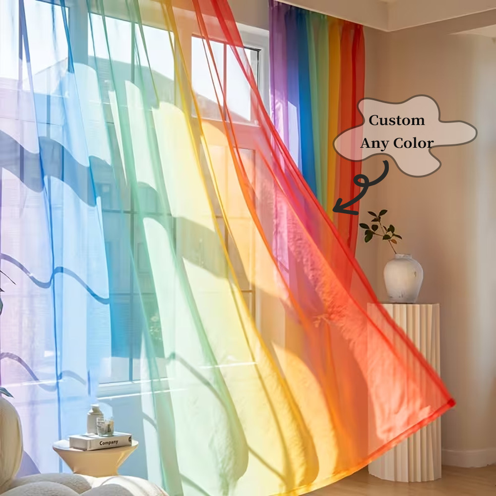 カスタム2Dフラット2枚組シアーカーテン、お好みのデザイン/ - Home And Textiles のレビューと価格
