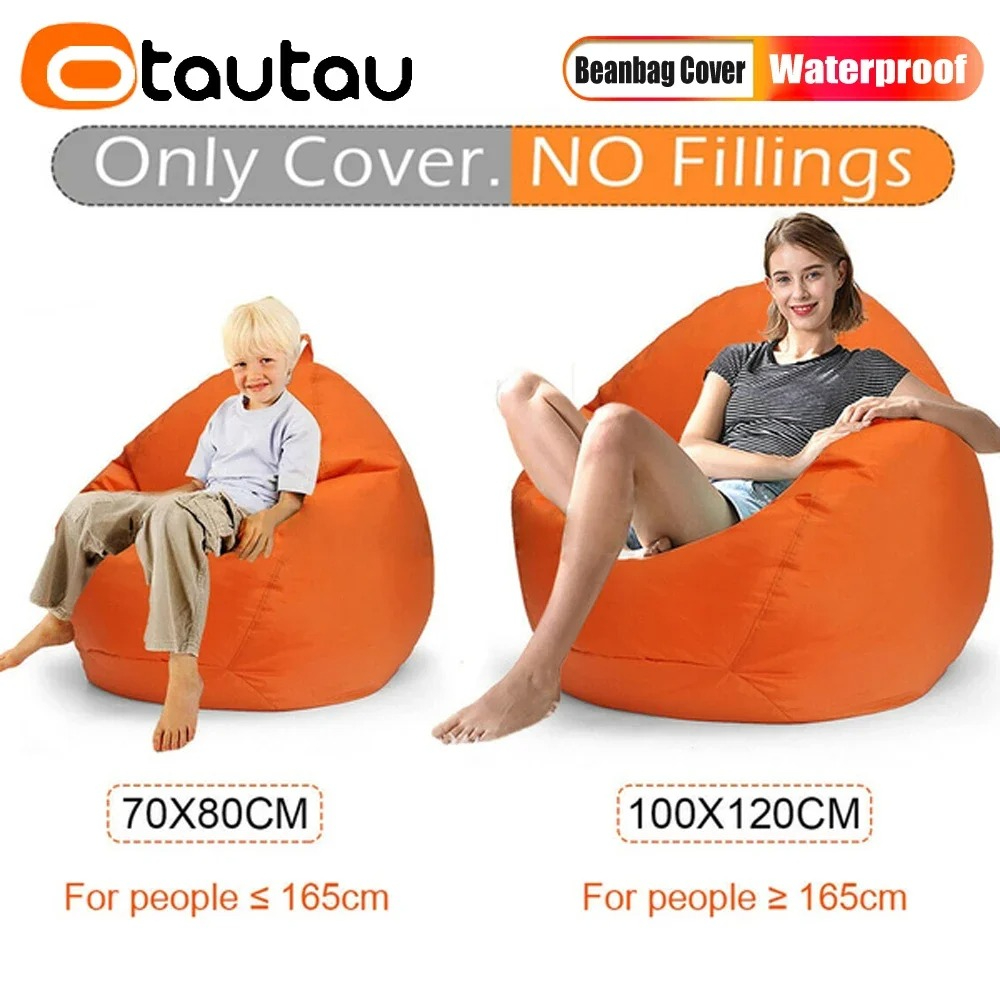 Otautuu-防水屋外ビーンバッグカバー、詰め物なし、ガー - Floor Cushion Pouf のレビューと価格