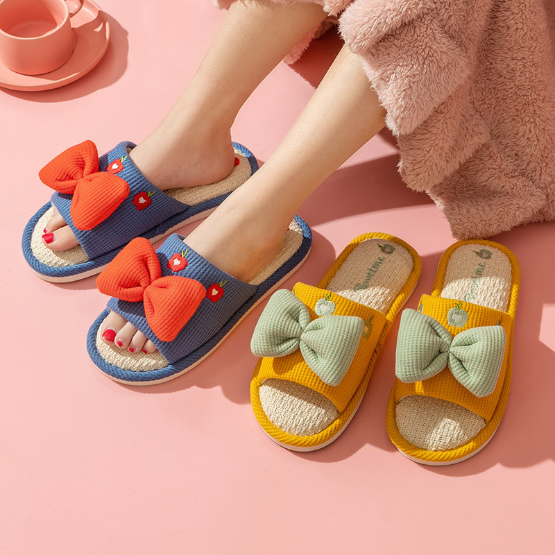 カップル用コンフォートリネンスリッパ、厚底ソフトソール室内履 - Home And Textiles のレビューと価格