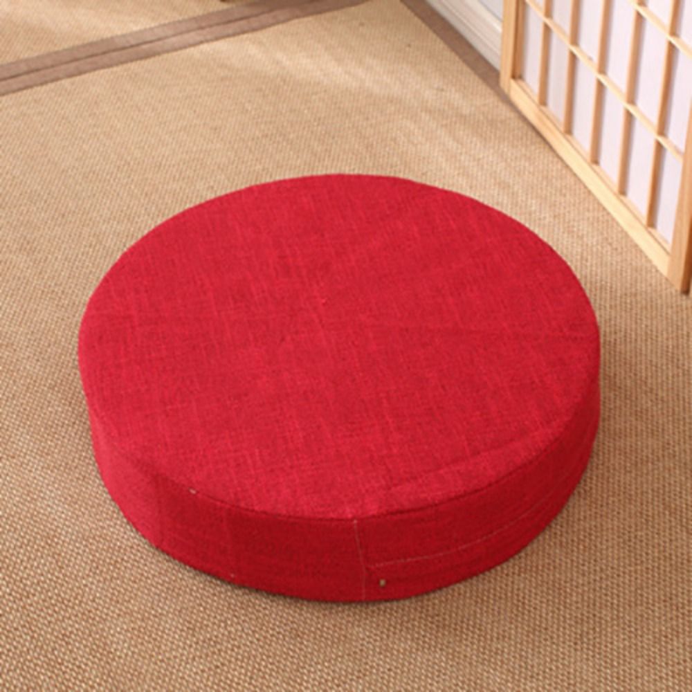 新しい40x6cm畳瞑想クッション丸型リネンヨガストレッチク - Floor Cushion Pouf のレビューと価格