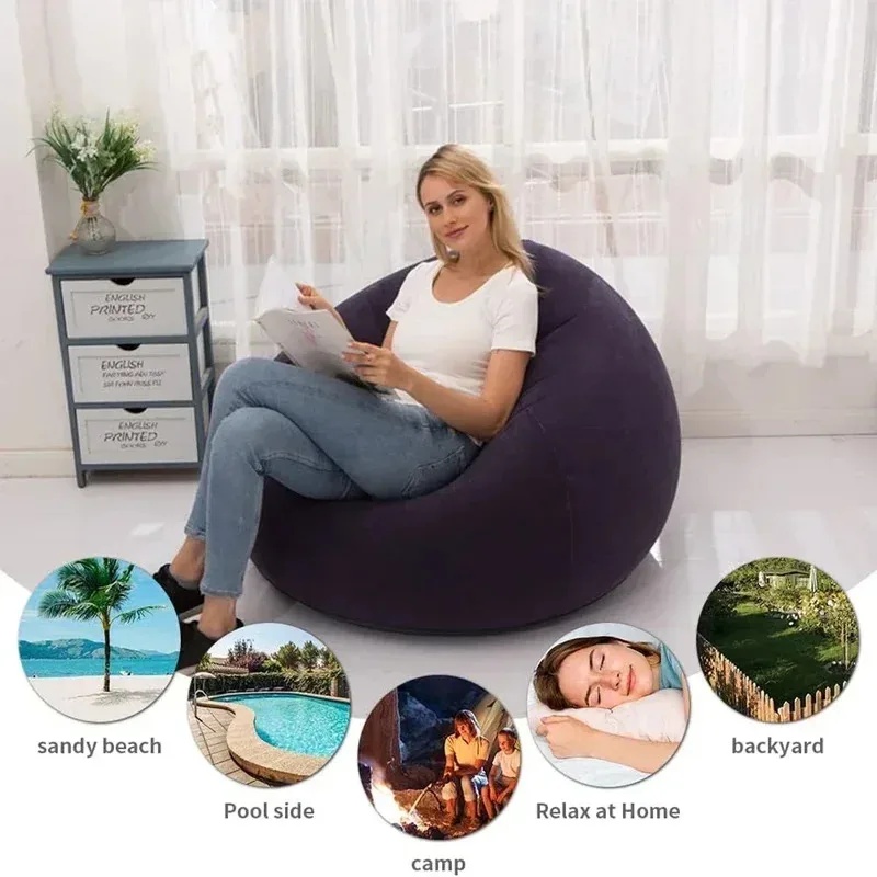 大型インフレータブルレイジーソファ PVCラウンジャービーン - Floor Cushion Pouf のレビューと価格