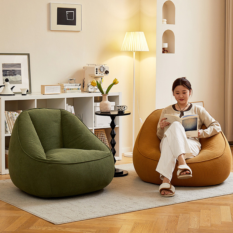 シングルビーンバッグソファリビングルームソファフレームレスレ - Floor Cushion Pouf のレビューと価格
