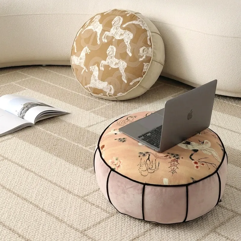 丸型中国風フロアプーフ、リビングルーム、寝室、バルコニー、出 - Floor Cushion Pouf のレビューと価格
